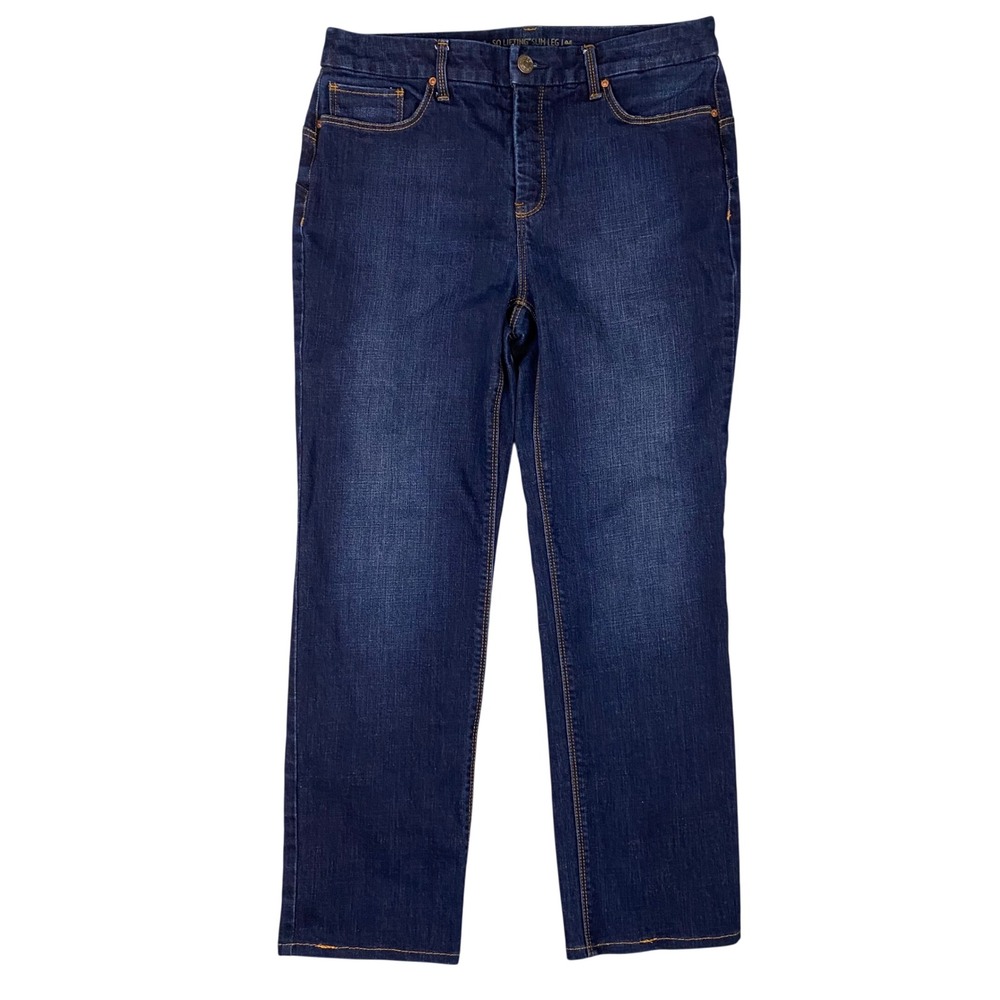 Chicos the SO LIFTING Slim Leg Dark Wash Denim Jeans Womens 6 Short Chico's 0.5S